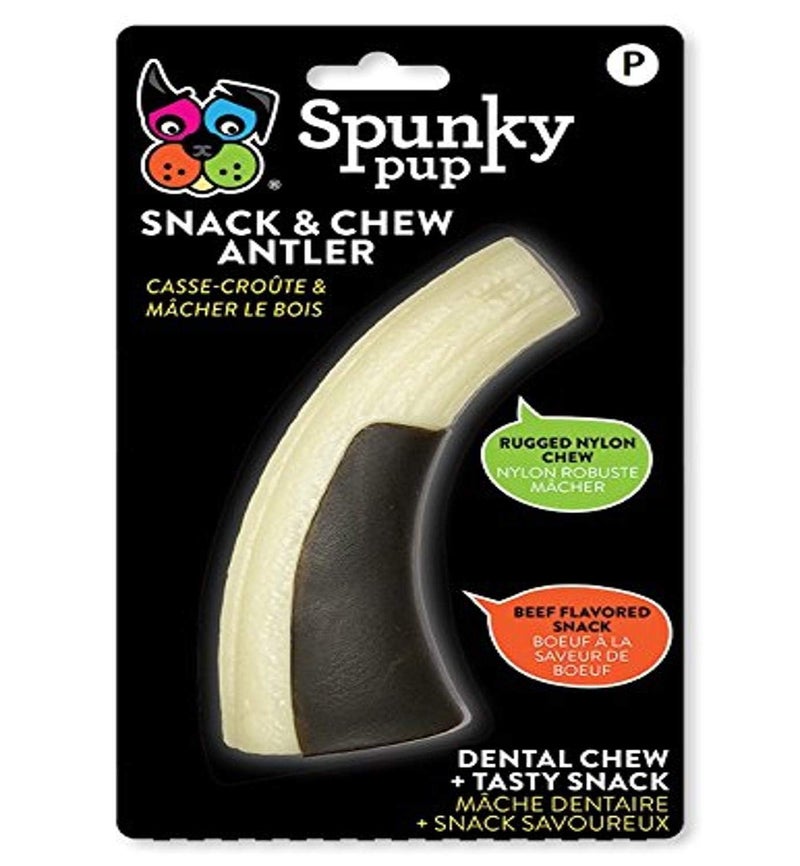 Spunky Pup Snack & Chew Antler Toy | Promotes Healthy Teeth & Gums | Puppy - Image 1